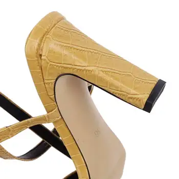 RIZABINA 6 Culori de Moda pentru Femei Sandale cu Tocuri Groase Pantofi de Vara Catarama Petrecere Pantofi Deget de la picior Pătrat de sex Feminin Încălțăminte Mărimea 34-48