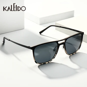 KALEIDO Dreptunghi Pătrat ochelari de Soare Pentru Femei Polarizati de Moda Ultra Light TR90 si Rama de Inox Jumătate Leopard Ochelari de Soare