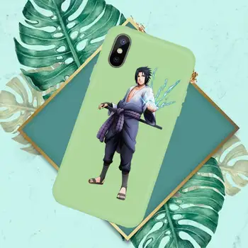 Anime Naruto Sasuke Uchiha Caz de Telefon Verde Bomboane de Culoare pentru iPhone 11 12 mini pro XS MAX 8 7 6 6S Plus X SE 2020 XR