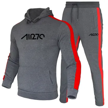 Noul 2021 bărbați hoodie este un gros imprimat sport hoodie și pantaloni, potrivite pentru casual pentru barbati
