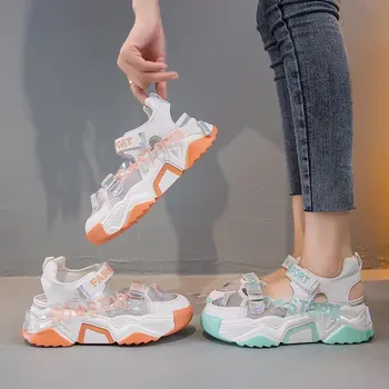 De vară 2020 nou gol valul pantofi fund gros sălbatice de culoare de potrivire a ochiurilor de plasă respirabil Baotou sport sandale pantofi vechi Z839