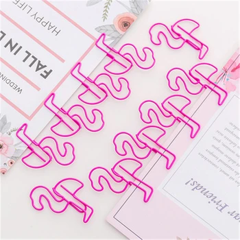 Fetele Inima Mini Roz Flamingo Metal Note Clip Agrafe 10/Ambalaj Simplă, Hârtie De Birou Clipuri