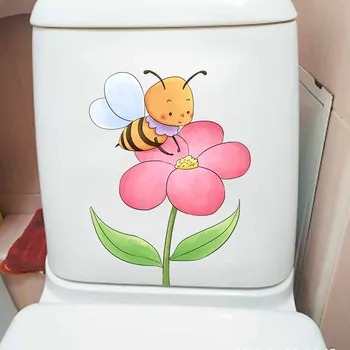 YOJA 16.9X22.4CM Dragut Albinele Culeg Mierea Model Toaletă Autocolante de Perete Decal Living Decor Acasă T5-0891