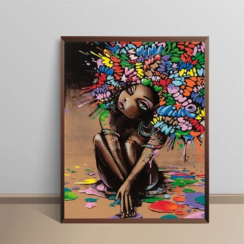 Arta Graffiti, Postere si Printuri Abstracte Fata de Panza Pictura De Perete Camera de zi Poze African Fata de Perete Acasă Cuadros Decor