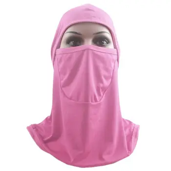 Femei Culoare Solidă Coperta intreaga Fata Voal Hijab Musulman Niqab Cap Eșarfă Bucată Islamice Arabe Bumbac Capota Șal Capac 30x24cm