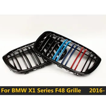 X1 F48 Dual Slat M Culoare Bara de Rinichi Gratare Fața Curse Grila Pentru BMW X1 F48 Vagon Imobiliare Hatchback 2016 - Prezent