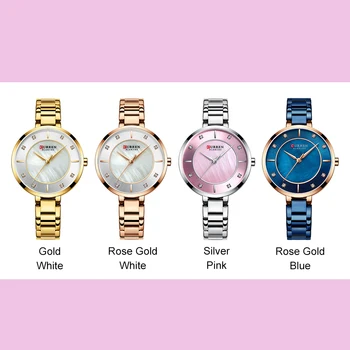 CURREN Marca de Lux a Crescut de Aur Ceasuri Pentru Femei Cuarț ceas de mână Doamnelor Moda Brățară Ceas rezistent la apa Relogio Feminino
