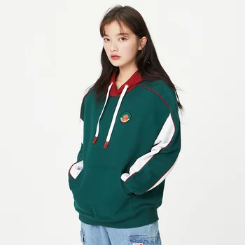 SEMIR Pulover femei 2020 toamna trendy uri de culoare de contrast împletit jacheta cu gluga stil coreean vrac haine cu mâneci lungi