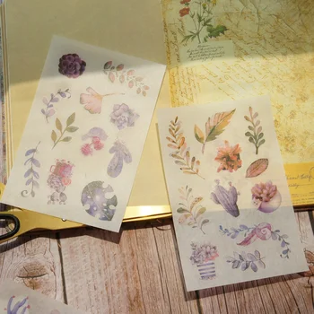 6 Foi de Flori Violet, Stil de Hârtie Autocolant Scrapbooking DIY Cadou de Ambalare Etichetă Decor Tag Decor Petrecere