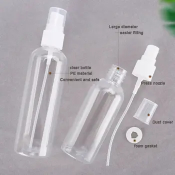 5Pcs Transparent Gol Sticle de Spray 50ml/100ml Plastic de Călătorie Portabil Mini Reîncărcabile Recipient Gol de Containere Cosmetice