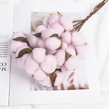 Real, Natural Uscate de Bumbac Tulpini Fermă de Flori Pentru Nunta Petrecere Acasă Camera de zi de Decorare DIY Ghirlanda Capoc