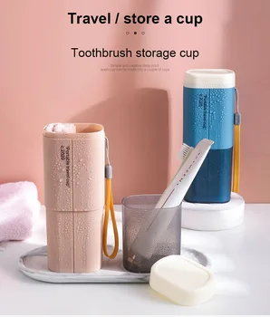 Periuța De Dinți Cutie De Depozitare Portabil Periuta De Dinti Cupa Creative Simplu Toothware Cutie De Călătorie Periuta De Dinti Cupa De Spălat Cupa