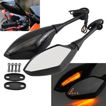 Motocicleta LED Lumina de Semnalizare Indicator Oglinda Retrovizoare Oglinda Pentru Honda CBR 300 600 900 1000 RR GSXR FZ1 FZ6 Universal