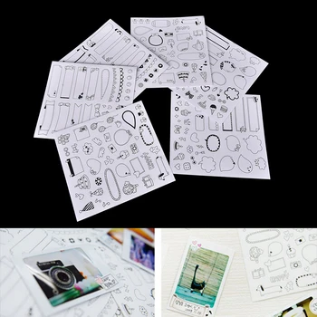 6 Foi/set Negru Calendar de Hârtie Autocolant Pentru Album Foto Decor Album Jurnal Calendar Planner Lipicios Școală, Rechizite de Birou