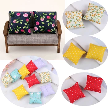 Noi Flori Colorate Perne Perne Pentru Canapea, Canapea Pat Pentru 1/12 Păpuși Miniaturale De Mobilier Jucării Pentru Păpuși