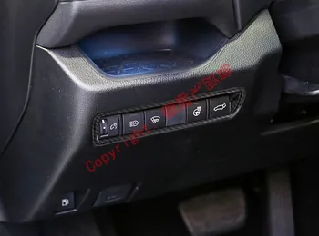 Fibra De Carbon Stil Interior Faruri Comutator De Control Capac Ornamental Pentru Toyota Rav4 2019 2020