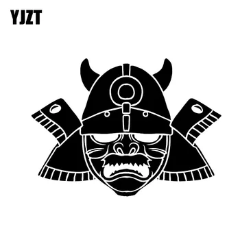 YJZT 15.7*11.4 CM Autocolant Auto Oem Interesant Vii Războinic Masca Decal Soldat Negru/Argintiu Care Acoperă Corpul de Vinil C21-0096
