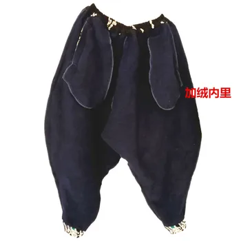 2019 Toamna și Iarna Nou Add Thicking de Agrement Pantaloni Stil Etnic de Bumbac și Lenjerie de pat Haren Pantaloni Barbati Pantaloni Lungi D961