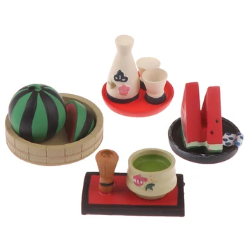 1 buc casă de Păpuși Japonez alimentar dragul ceainic Pepene verde miniatură rășină scena de fotografiere elemente de recuzită pentru Papusa Casa Decor