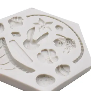 3D Coș de Flori Silicon Tort Mucegai Iepurașul de Paște Ou Mucegai Ciocolata Fondant Decor Instrument de Copt Consumabile
