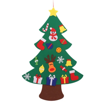 Simțit Pom de Crăciun pentru Copii 3.2 Ft Pom de Crăciun Diy cu Copii mici 18Pcs Ornamente pentru Copii Cadouri de Crăciun Agățat de Ușa Acasă Wa