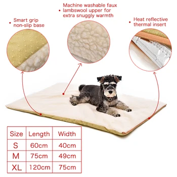 Încălzire Pat Pentru Caine Cat r Multifuncțional Auto-Încălzire Câine Saltea Încălzită Ladă Pad Pat Câine Mare Moale Lavabila Perna