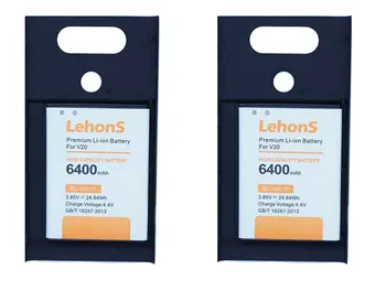 LehonS 2 buc/lot 6400mAh acumulator BL-44E1F Extins Înlocuire Baterie + 2x Capacul din Spate Caz Pentru LG V20 VS995 US996 LS997 H990DS H910 H918