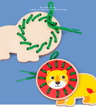 Fructe Legume Înșirare Margele Jucării Coordonarea Ochi-Mana Dezvoltat de Bord pentru Copii Preșcolari Jucărie de Învățământ 2020DIY din Lemn