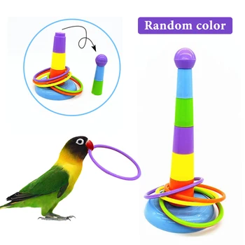 Activitatea de Formare Colorat Pasăre Jucarie Inele Amuzant Mini Inel Jucărie pentru Papagal Dezvoltare Jucărie Interactiv Consumabile