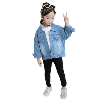 Copii Blugi Jachete pentru Fete 2019 toamna Toamna Copii Îmbrăcăminte Jachete pentru Fete Geaca de Blugi pentru Fete Denim Haina Îmbrăcăminte exterioară