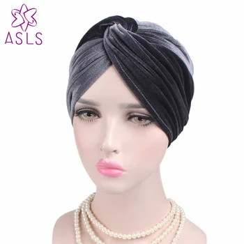 Noi de vânzare Fierbinte Catifea Moale poftă de mâncare Turban Headwrap Femei Înnodate de Lux Bentita cap 8 culoare Pentru Cancer Pierderea Parului Doamnelor turban