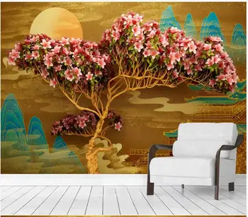 Foto personalizat tapet pentru pereți 3 d picturi murale 3D imagini de fundal de flori de copac murală fundal peisaj gazete de perete decor acasă