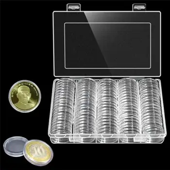 100buc 30mm Clar colecție de monede titularii de capsule cutie de depozitare liant containere kit Protector Caz BRITANIE, SUA, Canada USD DECALAJ CAD NIC