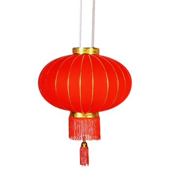 Roșu Lanterne Chinezești Tradiționale Flocking Agățat Lanterna pentru Festival Petrecere de Nunta Hotel Festival Decoratiuni