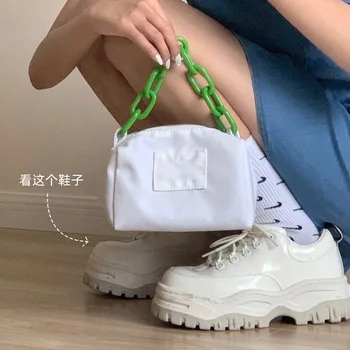 Sansan aceeași grosime cu talpi tata pantofi pentru femei de înaltă dantela-up pantofi de sport albi de vară 2020 nou ins pantofi la modă