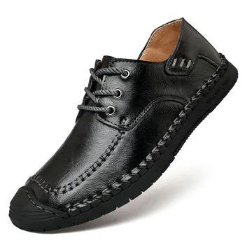2019 Barbati pantofi Casual Pantofi pentru Bărbați Apartamente Moale Respirabil piele naturala de Dimensiuni Mari 38 La 46 De Om