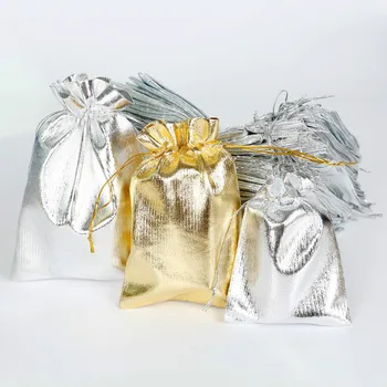 Noi, 100 buc/lot 3 Dimensiuni de Argint Bomboane de culoare Pungi de Cadouri pentru Petrecerea de Nunta Favoarea Husă Decor de Crăciun de Ambalare Saci de Consumabile