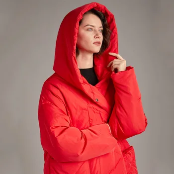 De înaltă calitate, puritate 90% Femei Multicolor Opțional Midi strat gros windproof stil liber capota moda mult timp în aer liber în jos jachete