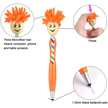 Multifuncțional 3 în 1 Mop Topper Pen Stylus Pen Sn Curat pentru Copii și Adulți (12 Bucati)