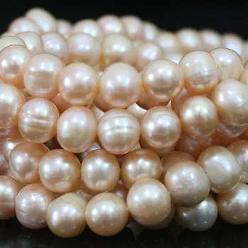 Speciale 9-10mm natural elegant freshawater de cultură portocaliu nearround perla de înaltă calitate femei diy margele vrac bijuterii 15inch B1397