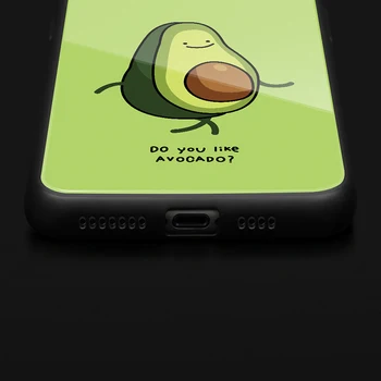 Caz Etui Pentru Samsung Galaxy M60 M-80 Nota 10 Lite Verde Desene animate Avocado Sticlă Spate Moale de Silicon Cover Pentru Samsung M30s