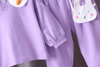 Noi Primavara Toamna Baby Girl Haine pentru Copii Drăguț Bumbac Tricou Pantaloni 2 buc/seturi Copilul de Moda Costum pentru Sugari Treninguri Copii