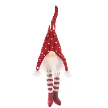 Crăciun suedeză Gnome Santa Picior Lung, Pălărie Papusa Ornamente cu LED-uri de Lumină Agățat de Copac Xmas Holiday Home Petrecere Decorati Copii Cadou