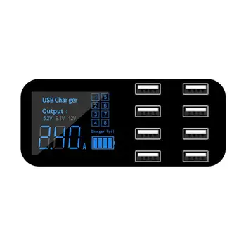 8 USB Multi-Port Adaptor Desktop Încărcător de Perete Smart LED Stație de Încărcare Hub Cu Display LCD