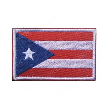 Broderie Patch-Uri Puerto Rico Steagul Albastru Linie Tactică Militară Patch-Uri Emblema Aplici Ecusoane Brodate Picătură De Transport Maritim