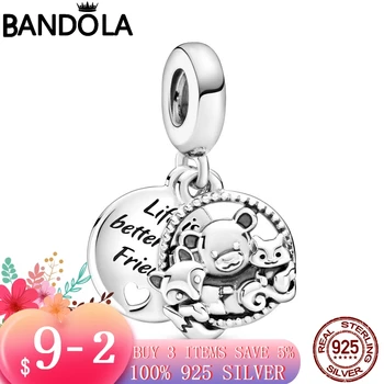 Noi Argint 925 Ursul, Vulpea și Veveriță Legăna Farmecul Margele Brățară Fit Original Pandora Brățară DIY Bijuterii Pentru Femei
