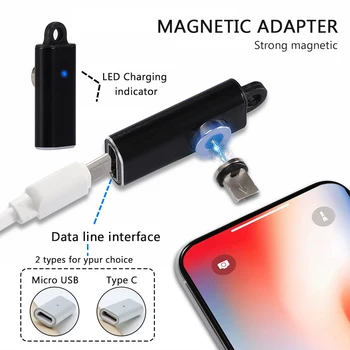 Cu Indicator LED Repede Acasă Birou Mini Portabil Pentru Telefon Cablu de Incarcare Practic Micro USB de Tip C Convertor Adaptor Magnetic