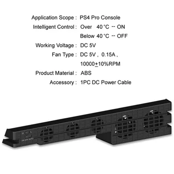 Ps4 Pro Răcire Cooler Ventilator Super-Turbo De Control Al Temperaturii Cu Cablu Usb Pentru Sony Playstation 4 Ps4 Pro Consola Suport Vertical
