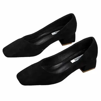 Piața Pantofi Cu Tocuri De Femeie 2021 Toamna Deget De La Picior Pătrat Negru Tocuri Doamne De Birou De Sex Feminin Pompe Zapatos Rojos Mujer