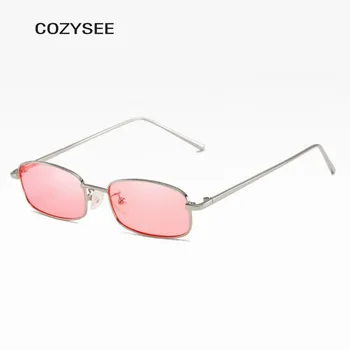 Trend Vintage Square Mici ochelari de Soare Femei Limpede, de culoare galben Roșu Metal Retro doamnelor dreptunghiulară ochelari de soare Pentru Barbati UV400
